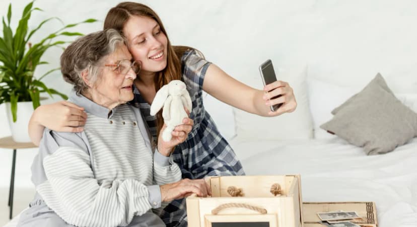 a caregiver and her patient